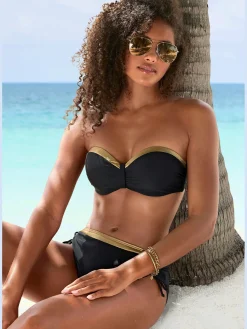 LASCANA Maillots De Bain<Bas de maillot de bain couleur unie avec empiècement couleur or