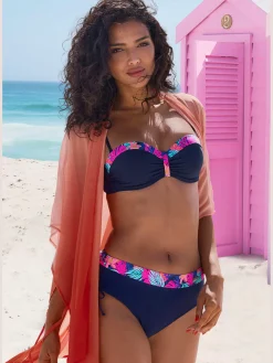 LASCANA Maillots De Bain<Bas de maillot de bain uni avec empiècement imprimé tendance