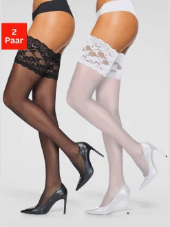 Vivance Bas Et Collants<Bas fins avec jarretière lot de 2 bas avec jarretière