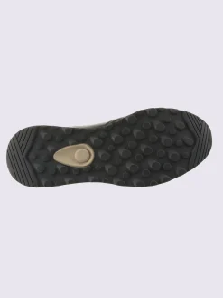 Baskets<Baskets en cuir nappa vachette et cuir velours avec textile