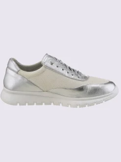 Baskets<Baskets mélange de matières de qualité en cuir de mouton et textile