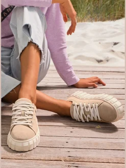 Elbsand Baskets<Baskets sneakers avec semelle chunky tendance en cuir velours de qualité