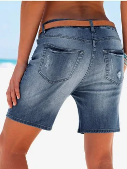 Buffalo Shorts Et Bermudas|Mode De Plage<Bermuda en jean aspect usé, aspect légèrement déchiré
