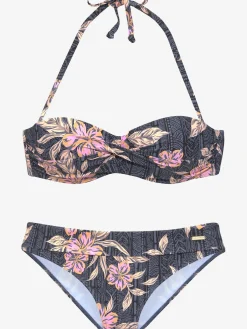 Sunseeker Maillots De Bain<Bikini bandeau design floral avec éléments graphiques