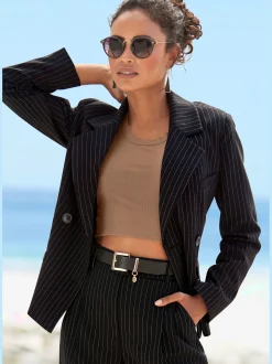 LASCANA Tailleurs|Blazers<Blazer court blazer femme doublé avec fines rayures