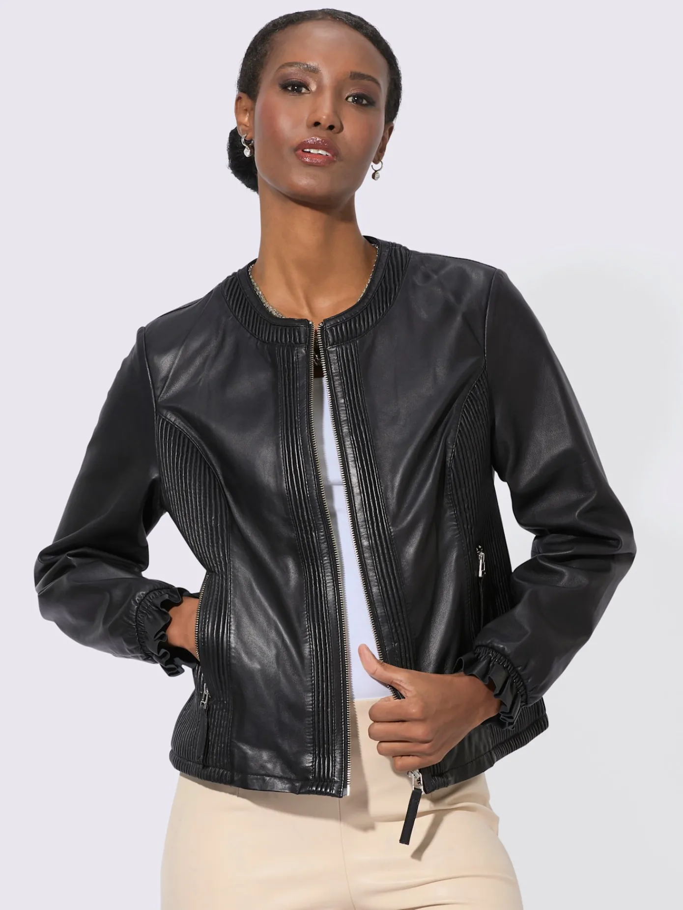 Creation L Blazers<Blazer en cuir pur cuir d'agneau nappa