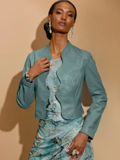 Creation L Blazers<Blazer en cuir pur cuir d'agneau nappa