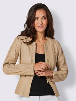 CREATION L PREMIUM Blazers<Blazer en cuir pur cuir d'agneau nappa