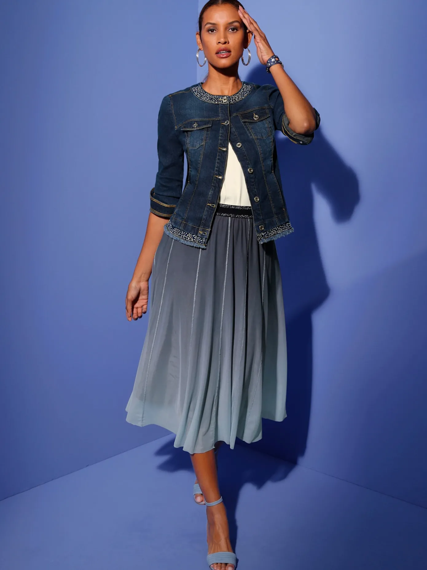 Creation L Tailleurs|Blazers<Blazer en jean 99% coton