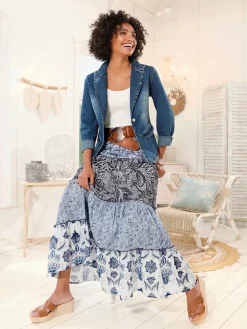 Linea Tesini Tailleurs|Blazers<Blazer en jean alternative parfaite au blazer