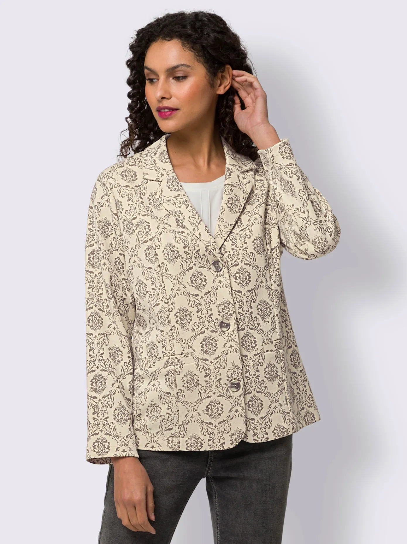 Linea Tesini Tailleurs|Blazers<Blazer en jersey élégant motif décoratif