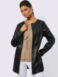 Creation L Tailleurs|Blazers<Blazer en synthétique coupe longue affinante