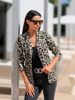 Rick Cardona Tailleurs|Blazers<Blazer jacquard joli jacquard à l'aspect animal