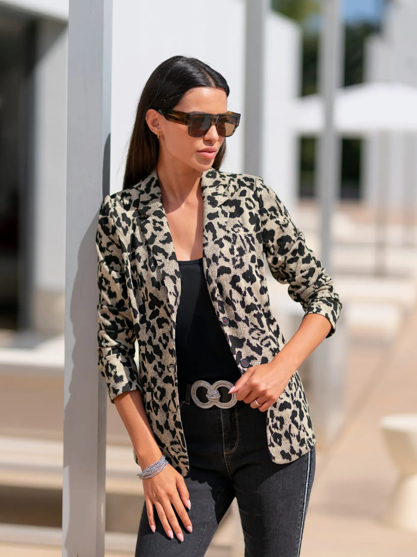 Rick Cardona Tailleurs|Blazers<Blazer jacquard joli jacquard à l'aspect animal