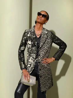 Creation L Tailleurs|Blazers<Blazer jacquard joli motif jacquard