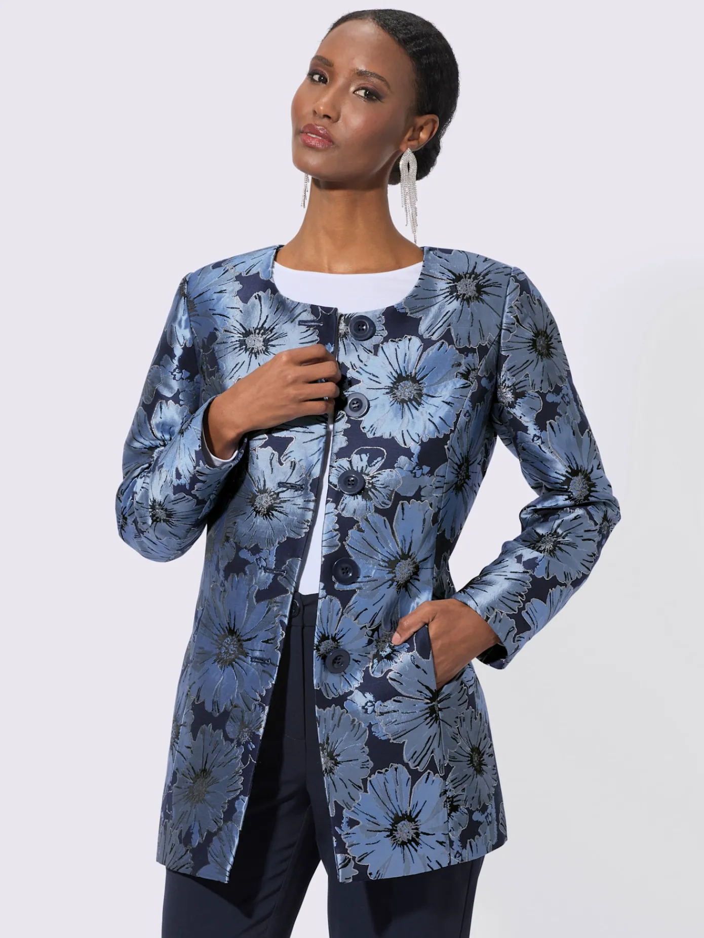 Creation L Tailleurs|Blazers<Blazer long jacquard de qualité