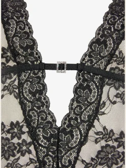 JETTE Body<Body combiné érotique en dentelle élastique transparente