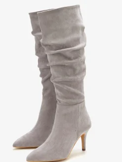 LASCANA Bottes<Bottes à glissière fronces tendance avec talon compensé confortable d'env. 8 cm