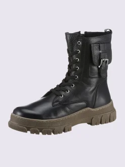 Bottines<Bottines à lacets cuir nappa de vache