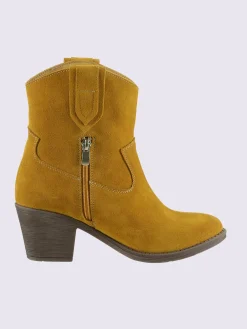 Bottines<Bottines cuir velours de vache.