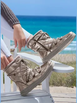 LASCANA Bottines<Bottines d'hiver avec doublure chaude confortable et effet métallisé