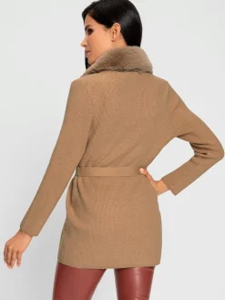 Ashley Brooke Gilets Et Cardigans<Cardigan empiècement imitation fourrure amovible