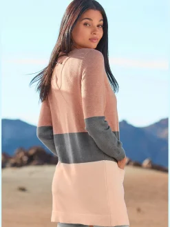 Vivance Gilets Et Cardigans<Cardigan longue veste en tricot légère avec rayures