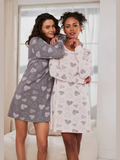 Vivance Dreams Chemises De Nuit<Chemise de nuit 2 robes légères avec imprimé cœurs