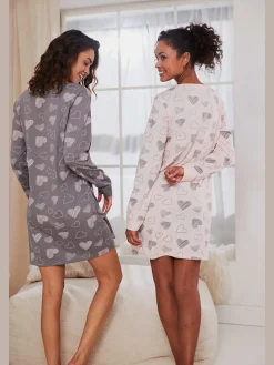 Vivance Dreams Chemises De Nuit<Chemise de nuit 2 robes légères avec imprimé cœurs