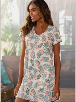 LASCANA Chemises De Nuit<Chemise de nuit confortable avec imprimé palmiers