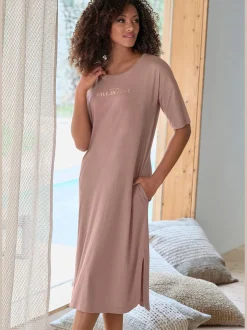 Vivance Dreams Chemises De Nuit<Chemise de nuit longueur midi avec détails imprimés