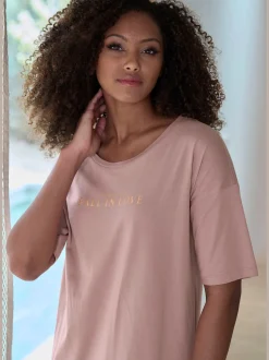 Vivance Dreams Chemises De Nuit<Chemise de nuit longueur midi avec détails imprimés