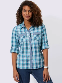 Collection L Chemisiers<Chemisier à carreaux 50% coton