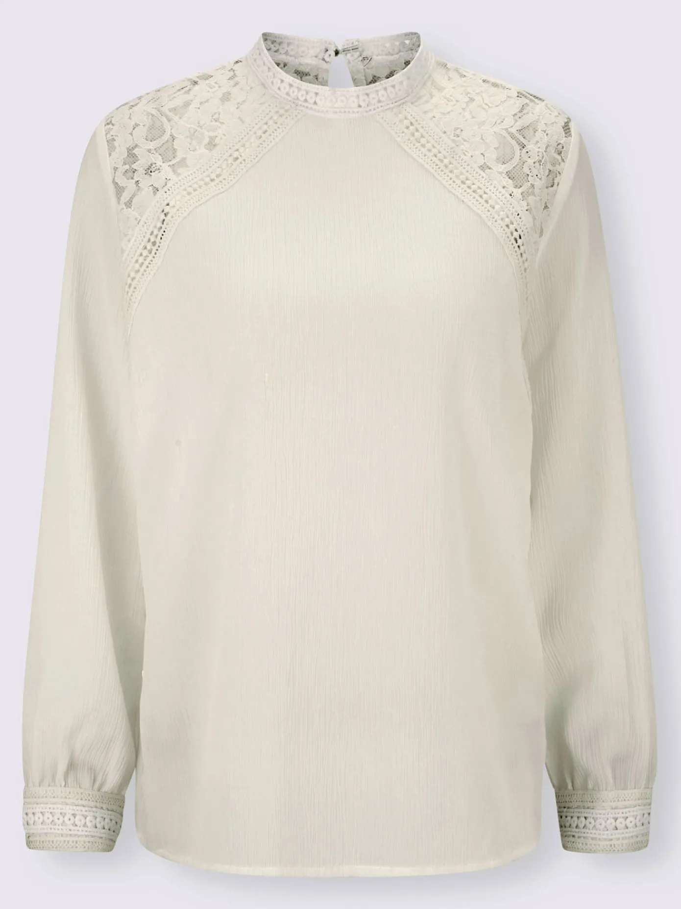 Linea Tesini Tenues De Cérémonie|Chemisiers<Chemisier à col montant dentelle crochetée au col et aux finitions des manches