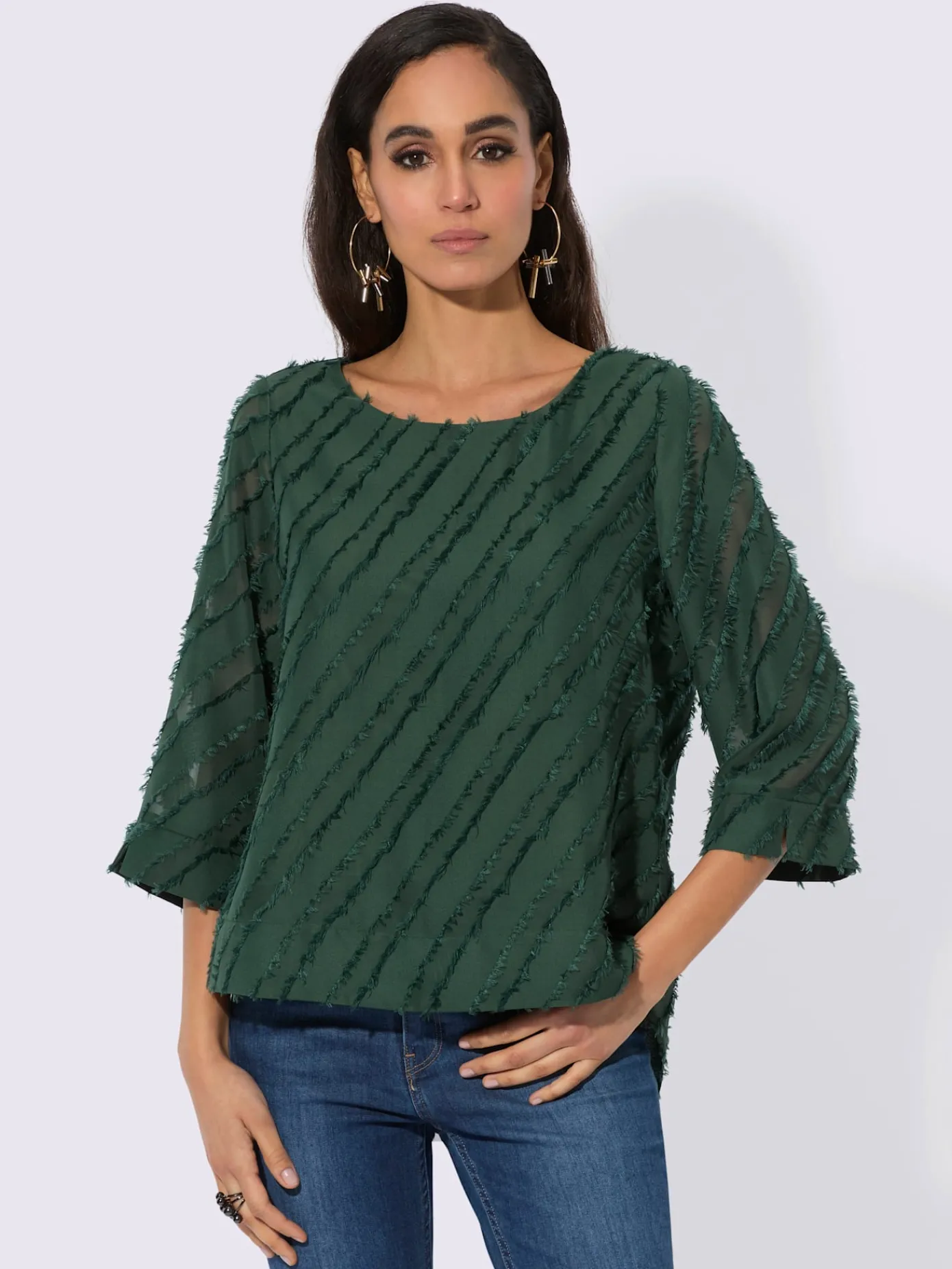 Creation L Chemisiers<Chemisier à enfiler franges tendance