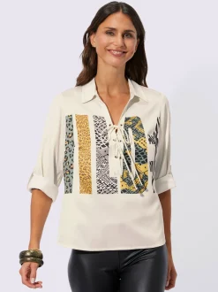 Chemisiers<Chemisier à enfiler œillets et ruban