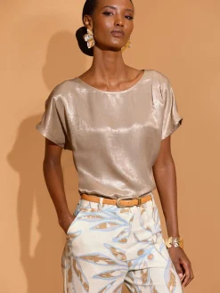 Creation L Chemisiers<Chemisier à enfiler revêtement métallique