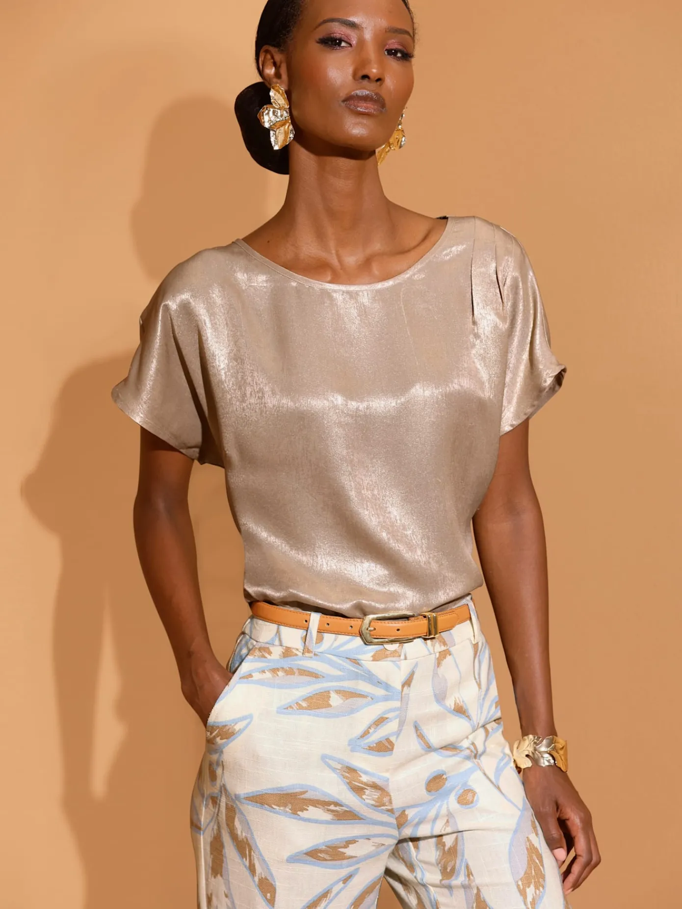 Creation L Chemisiers<Chemisier à enfiler revêtement métallique