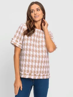 Ashley Brooke Chemisiers<Chemisier à manches courtes motif pied-de-poule