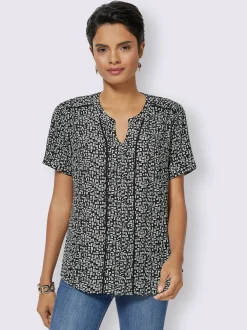 Creation L Chemisiers<Chemisier à manches courtes passepoils contrastés affinants