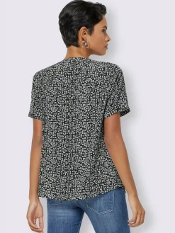 Creation L Chemisiers<Chemisier à manches courtes passepoils contrastés affinants