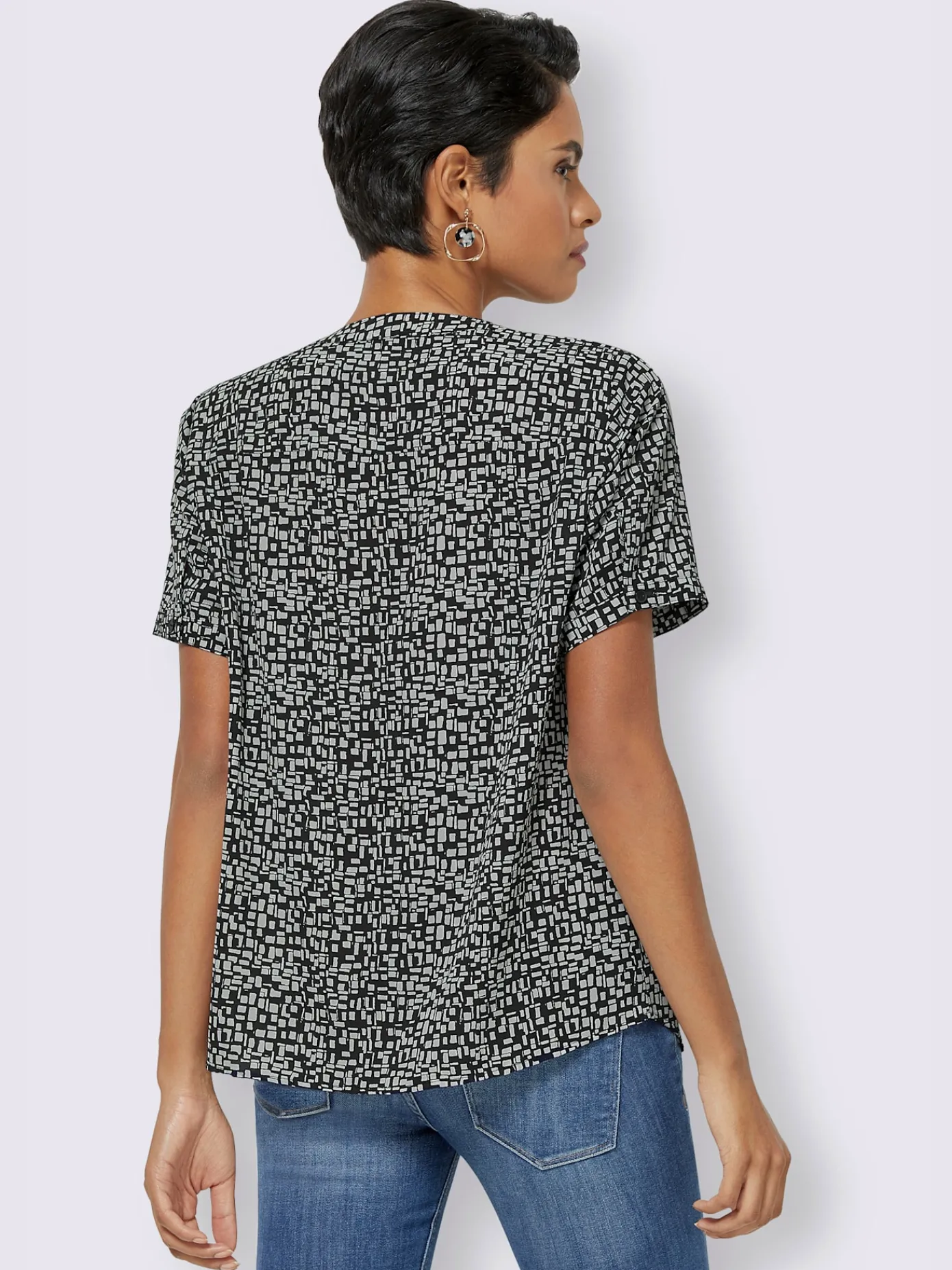 Creation L Chemisiers<Chemisier à manches courtes passepoils contrastés affinants