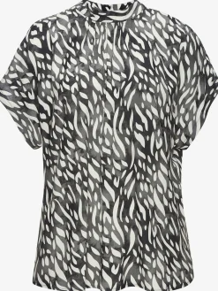 LASCANA Chemisiers<Chemisier à manches courtes petit col montant