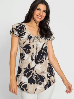 Ashley Brooke Chemisiers<Chemisier à manches courtes motif floral