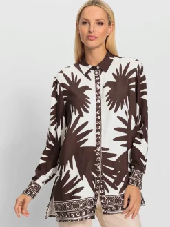 Rick Cardona Chemisiers<Chemisier à manches longues bordures imprimées