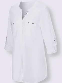 Creation L Chemisiers<Chemisier à manches longues mélange viscose-lin estival