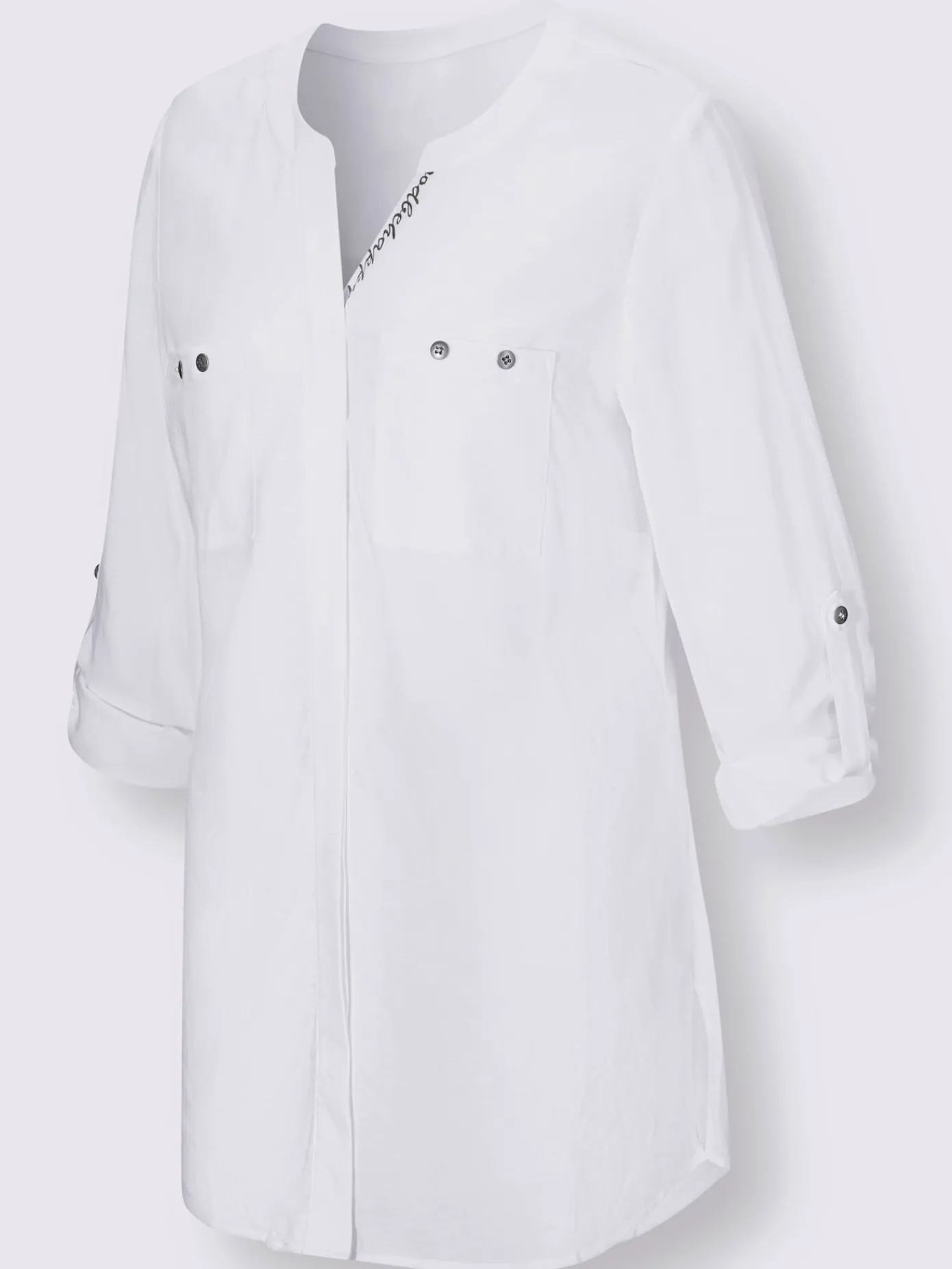 Creation L Chemisiers<Chemisier à manches longues mélange viscose-lin estival