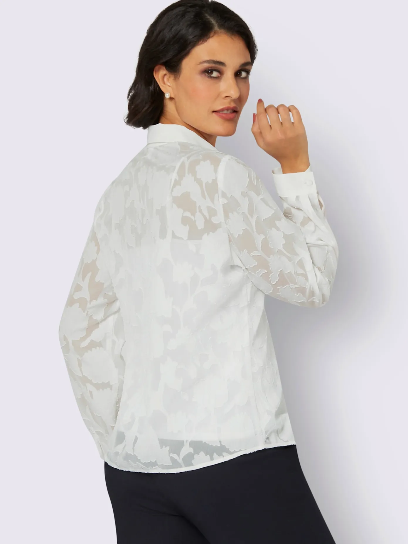 Creation L Tenues De Cérémonie|Chemisiers<Chemisier à manches longues effet vaporeux chic