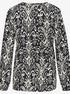 Vivance Chemisiers<Chemisier à manches longues encolure ronde avec rubans décoratifs et perles couleur or