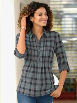 Collection L Chemisiers<Chemisier à manches longues pur coton